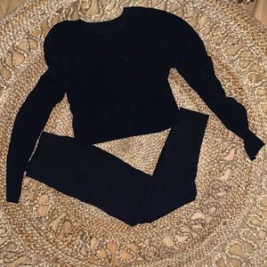 Fabletics black sculpt knit set